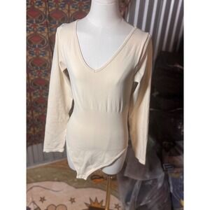 Long Sleeve Bodysuit V Neck Casual Everyday Top